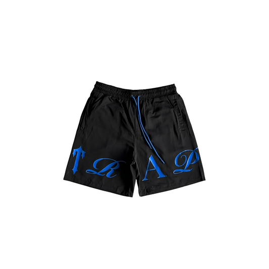 Trapstar Script Swimming Short Black/Dazzling Blue
