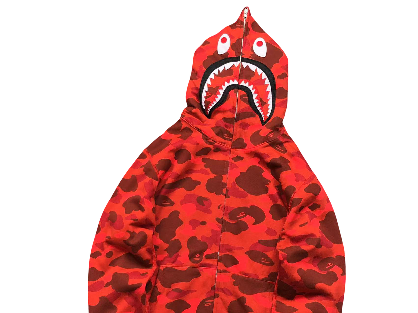 BAPE ABC Camo Shark Full Zip Hoodie - (RED)