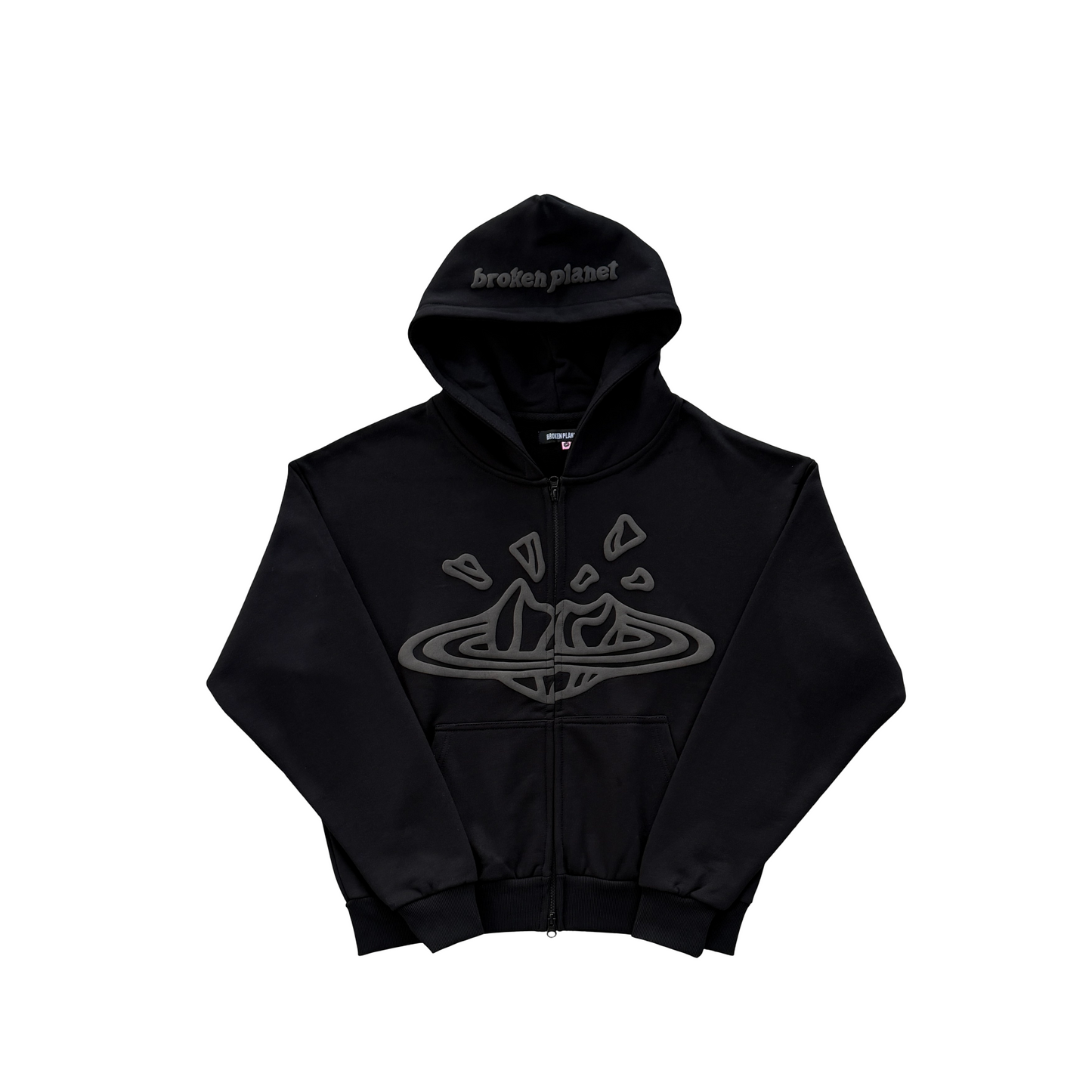 Broken Planet Classic Zip Hoodie Triple Black