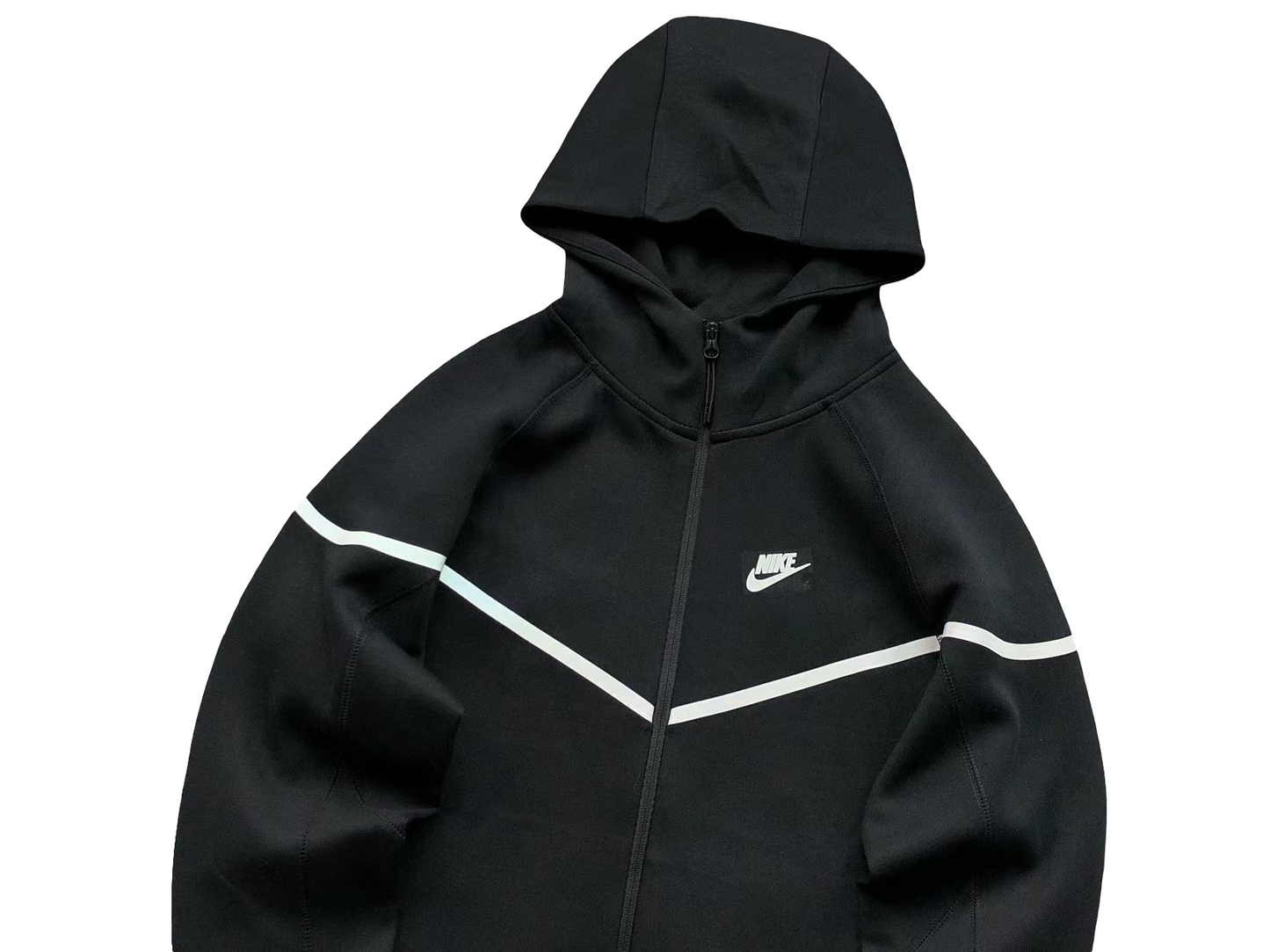 Nike Tech Fleece 2025 Zip Hoodie - (BLACK/WHITE)