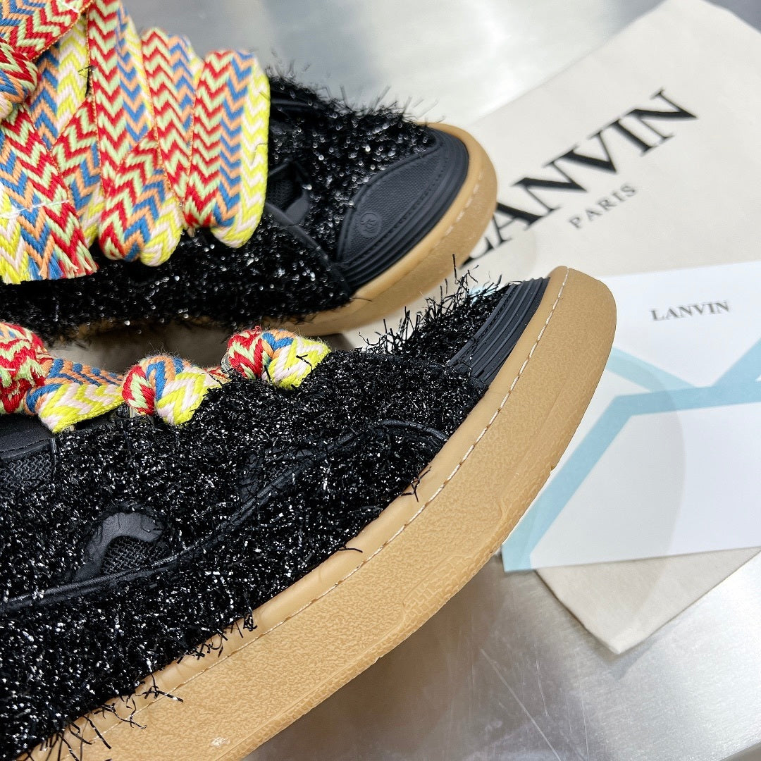 Lanvin Curb Shaggy Tweed - (BLACK)