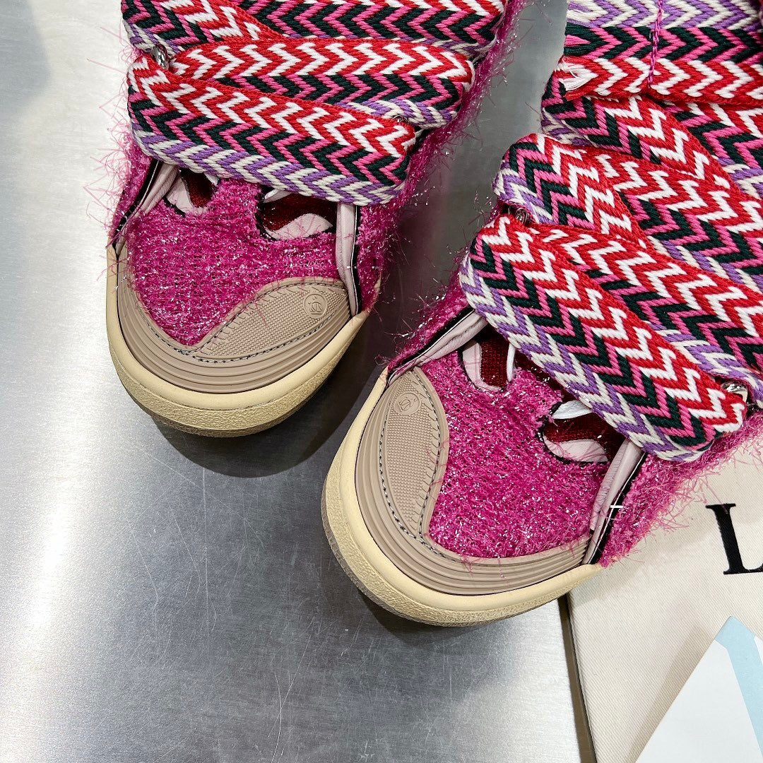 Lanvin Curb Shaggy Tweed - (PINK)