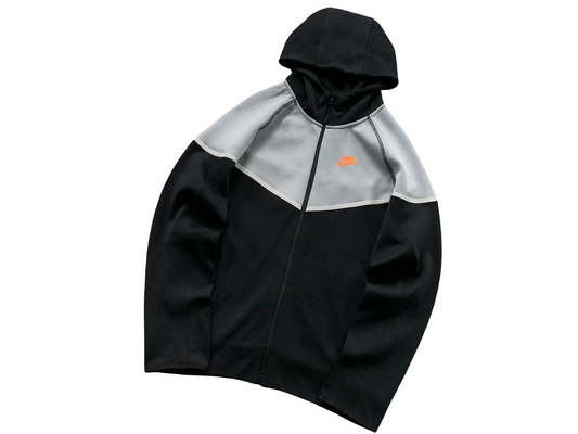 Nike Tech Fleece 2025 Zip Hoodie - (BLACK/GREY/ORANGE)