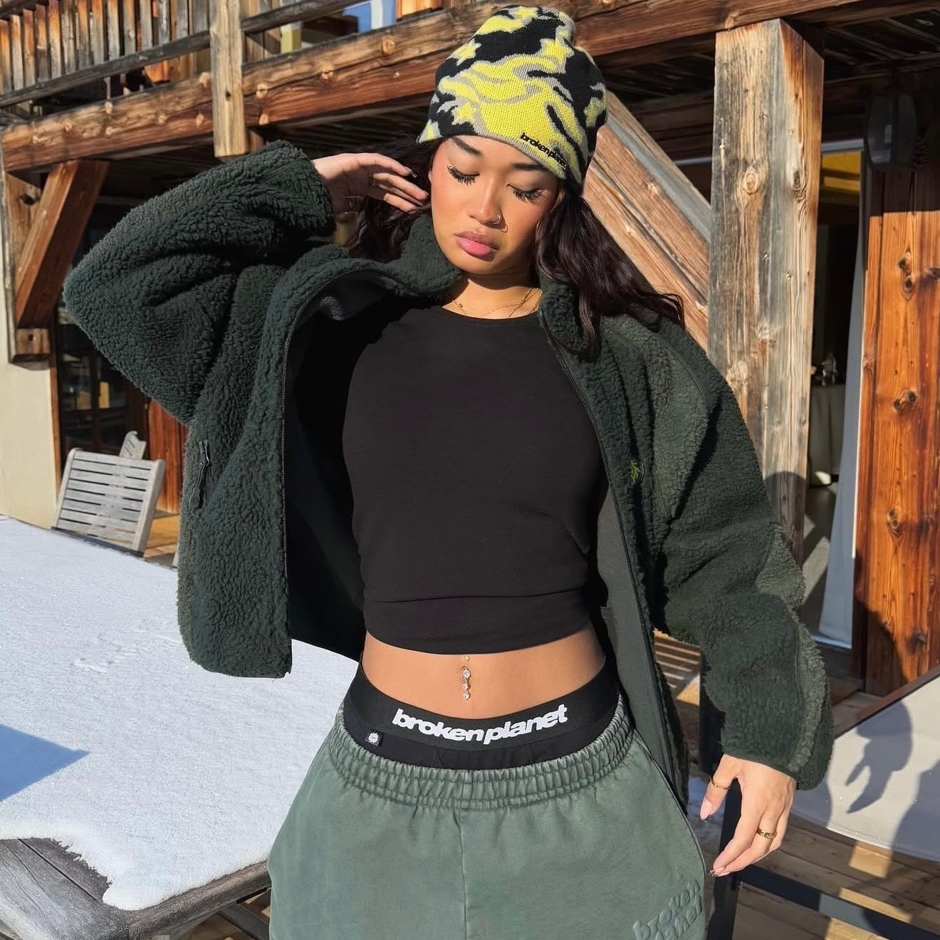Broken Planet Shooting Stars Beanie Yellow