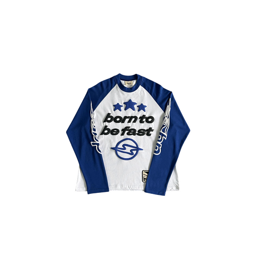 Broken Planet Born To Be Fast Longsleeve White/Blue