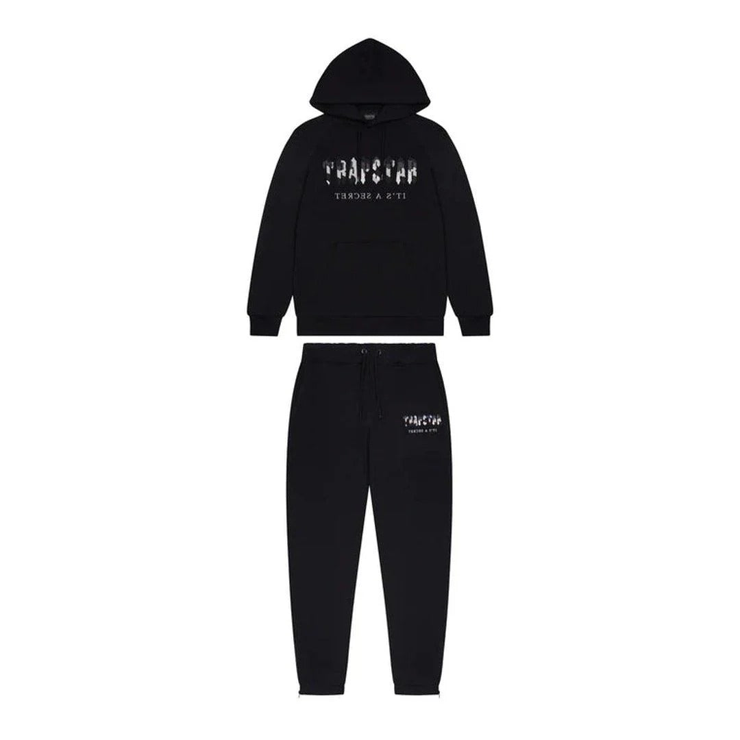 Trapstar Chenille Camo Decoded Hooded Anniversary Tracksuit - (BLACK)