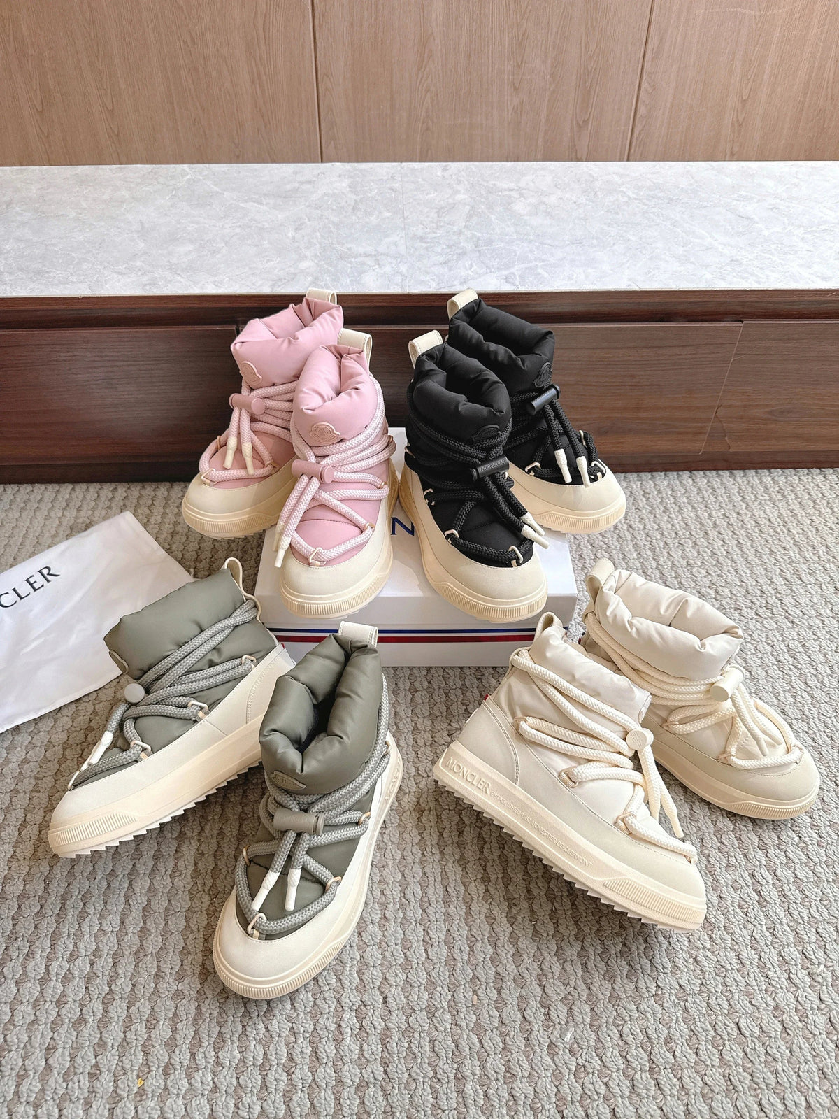 Moncler Altive Mid Snow Boots Cream