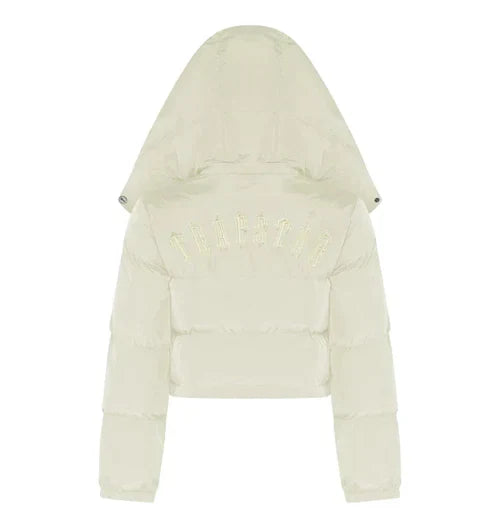 Trapstar Women's Irongate Detachable Hooded Puffer Jacket Cream