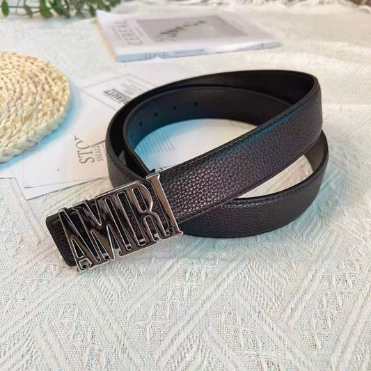 Amiri Pebbled Belt - (SILVER)
